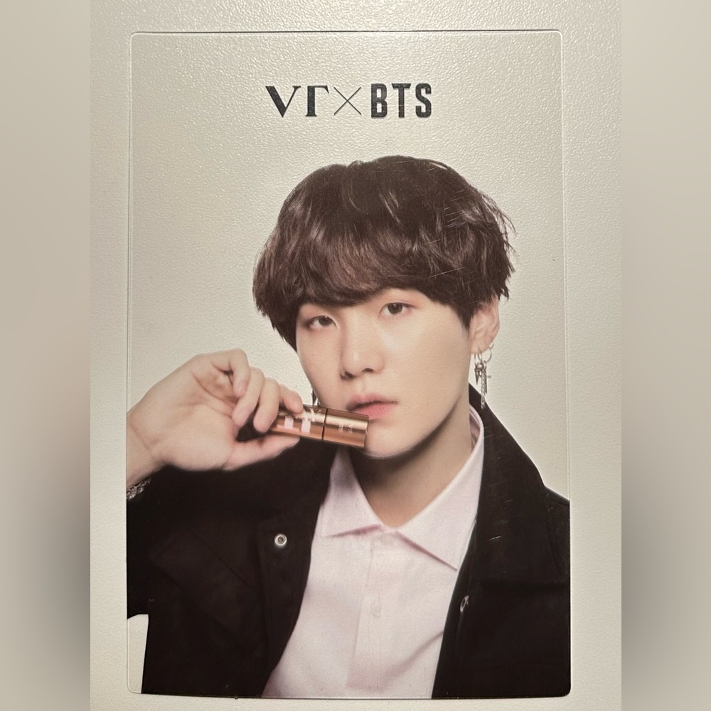Official BTS × VT Cosmetic Clear Transparent Photocard Yoongi, Suga, Agust D